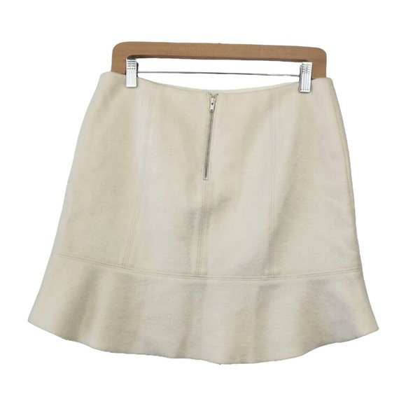 Madewell Boulevard Mini Skirt in Cream Women's Size 6 - Picture 2 of 11